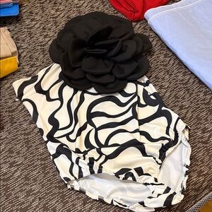 Black and White Floral Bodysuit